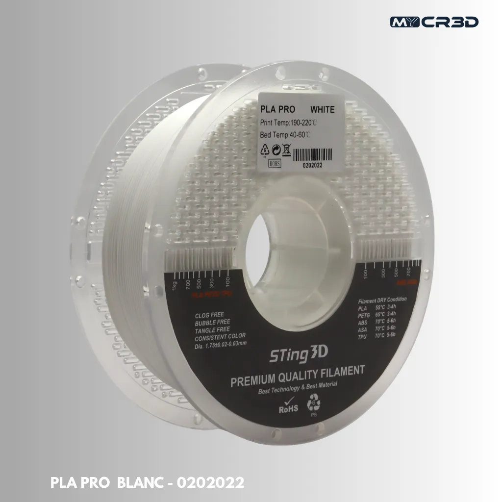 Filament 3D PLA Pro STING3D 1kg – Blanc
